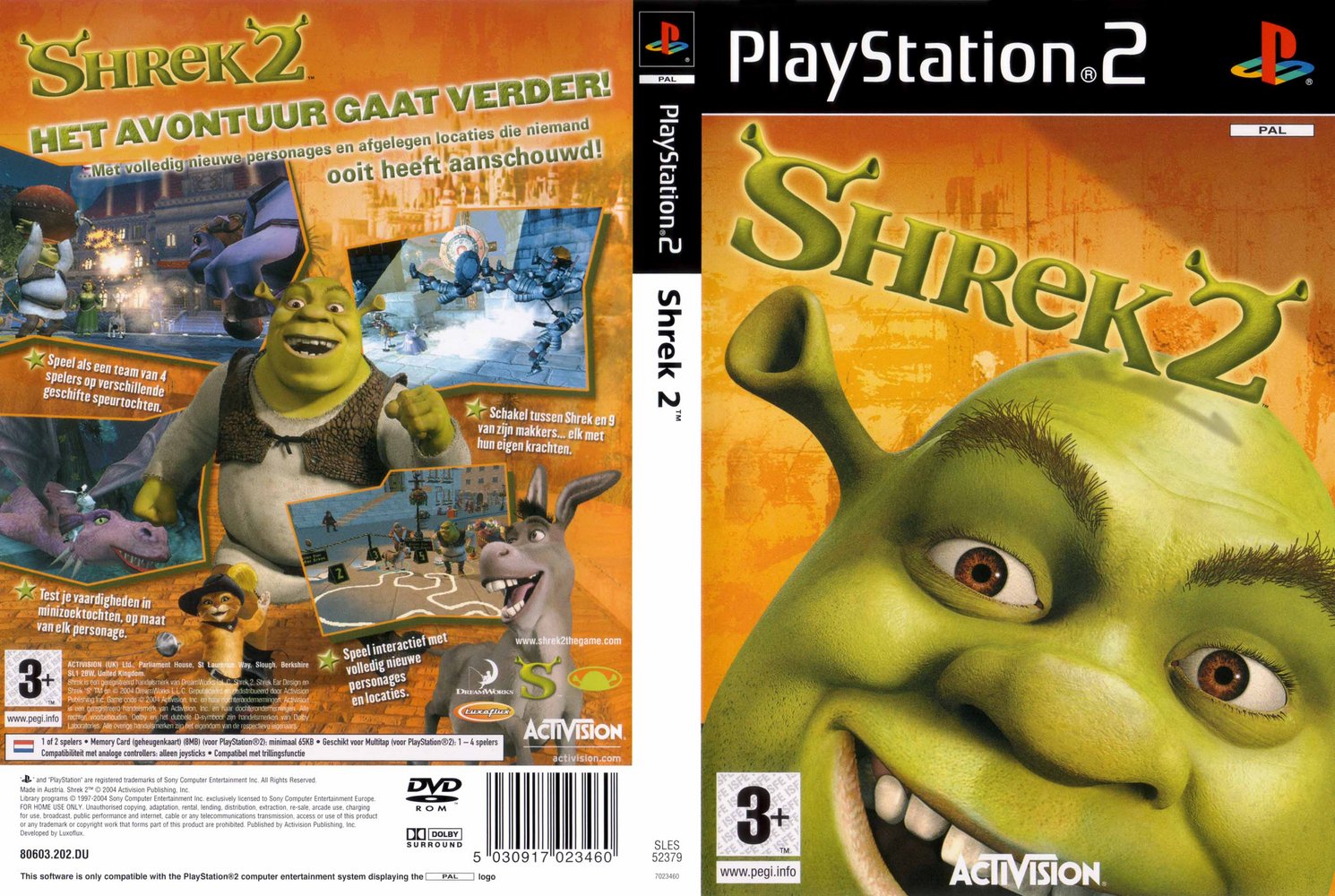 Shrek 2 front ps2