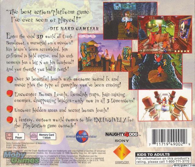 Crash Bandicoot 1 back